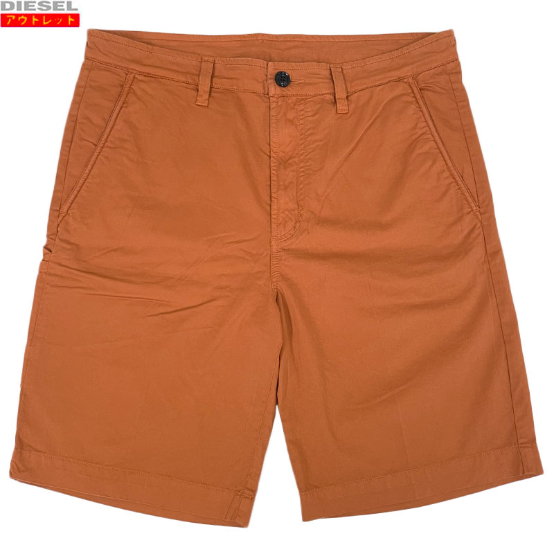 DIESEL ディーゼル 新品・アウトレット コットン チノ ショートパンツ A02464-0LBBB-42K サイドポケット ハーフパンツ オレンジ サイズ 30〜34 メンズ パンツ 送料無料