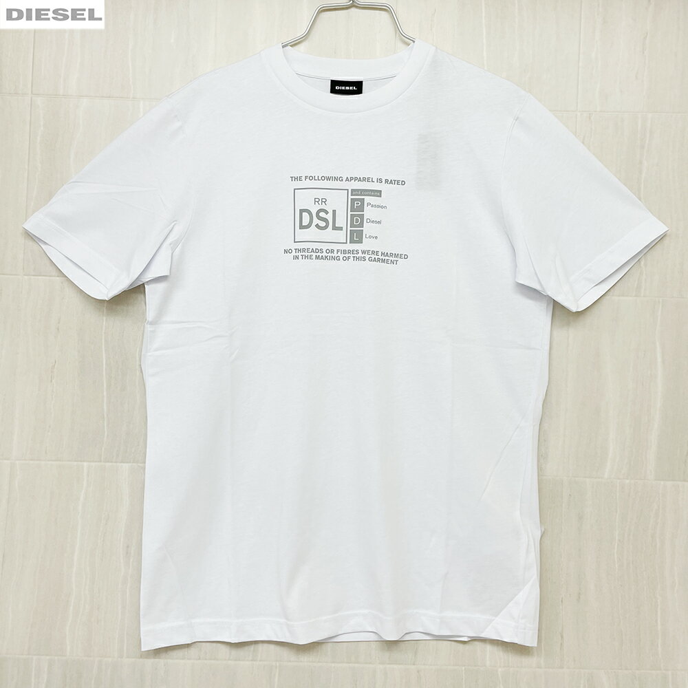 DIESEL ディーゼル 新品 半袖 Tシャツ 丸首 A018360HAYU 100 白 ホワイト T-JUST-A35 クルーネック サイズ S M L クリックポスト送料無料