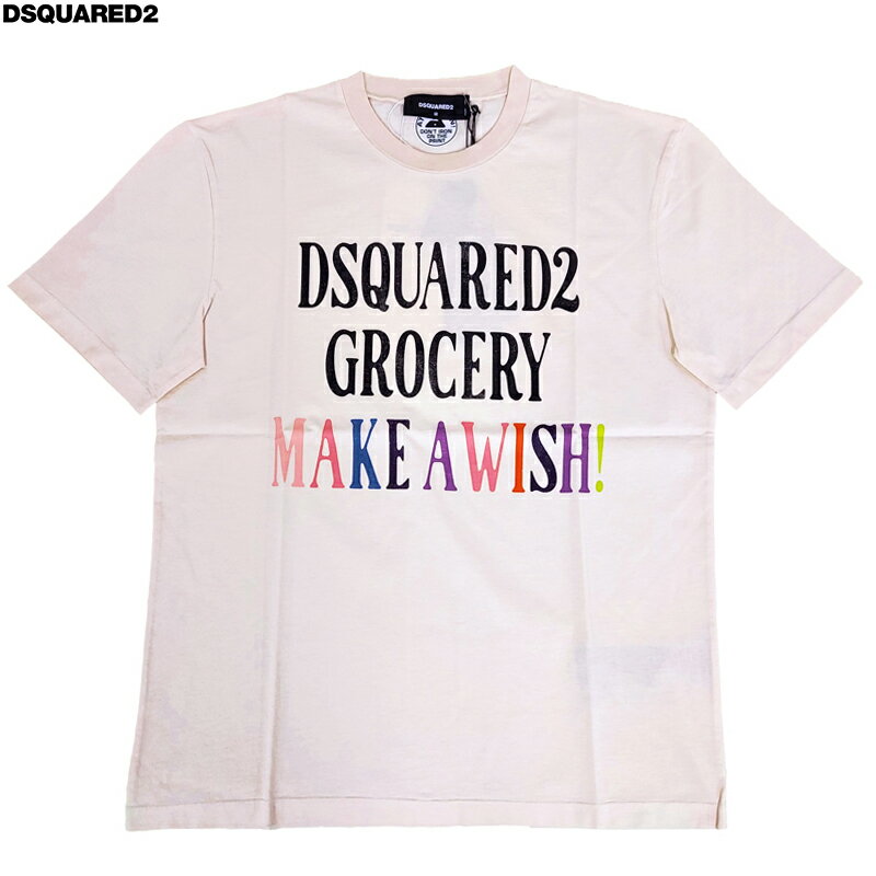 DSQUARED2 ディースクエアード 新品 半袖 Tシャツ S74GD1236 ピンク S～L 丸首 クルーネック イタリア製 並行輸入品 クリックポストで送料無料
