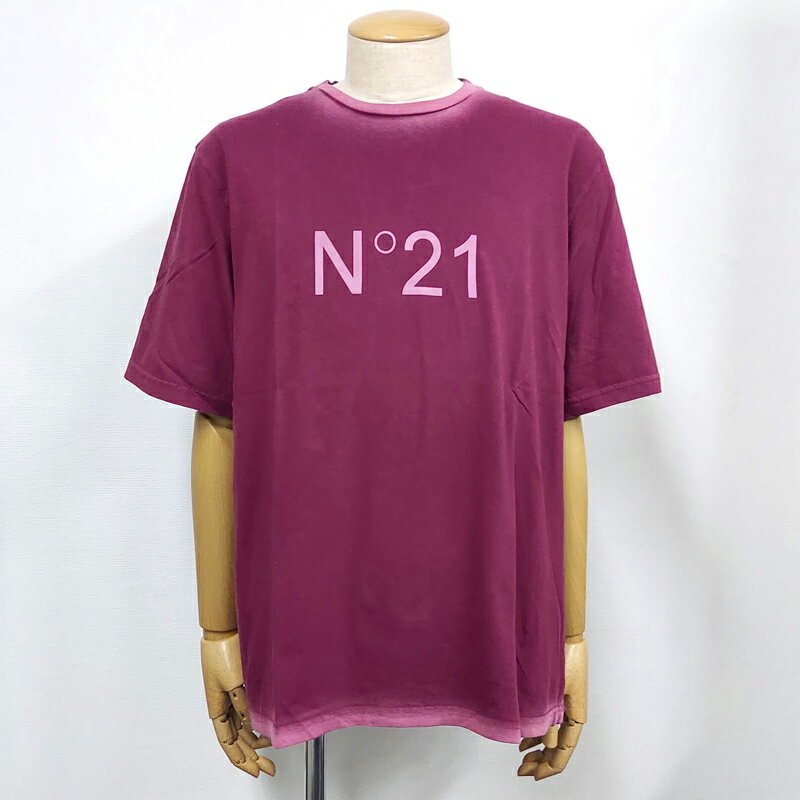 Rakuten - ヌメロ ヴェントゥーノ N°21 新品 半袖 Tシャツ F031 4203 3676 M～XL ワイン 赤紫 丸首 クルーネック 並行輸入品 クリックポストで送料無料