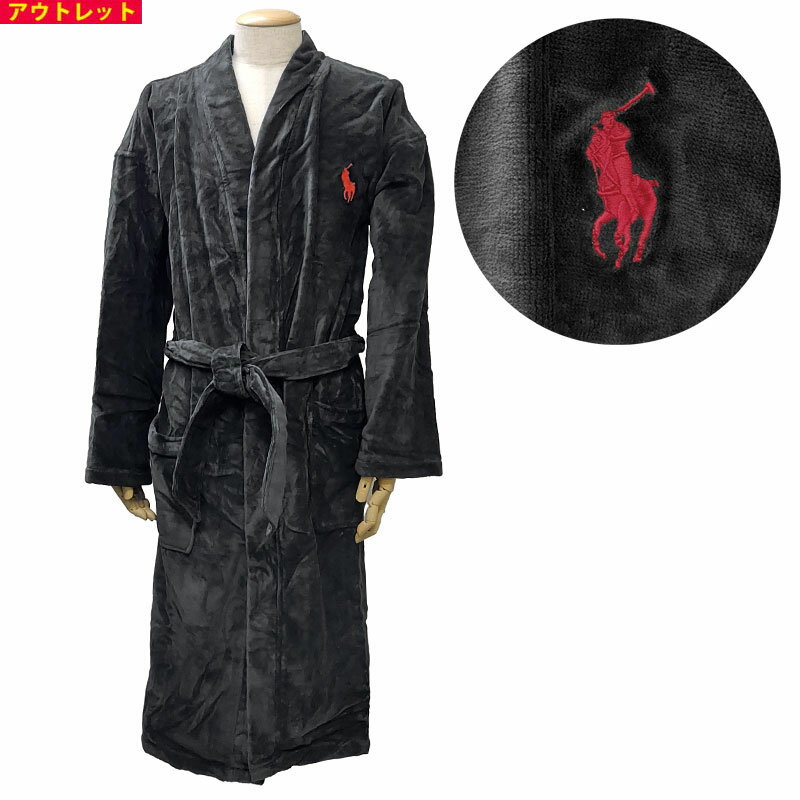 Bathrobes - POLO RALPH LAUREN ポロラルフローレン 新品・アウトレット バスローブ コットン RL91PB ブラック メンズ サイズS/M スリープウェア ガウン 送料無料 並行輸入品