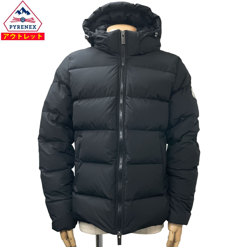 Down Jacket - PYRENEX ピレネックス 新品・アウトレット ダウンジャケット HMW012 BLACK SPOUTNIC MINI RIP STOP2 Mサイズ ブラック メンズ アウター