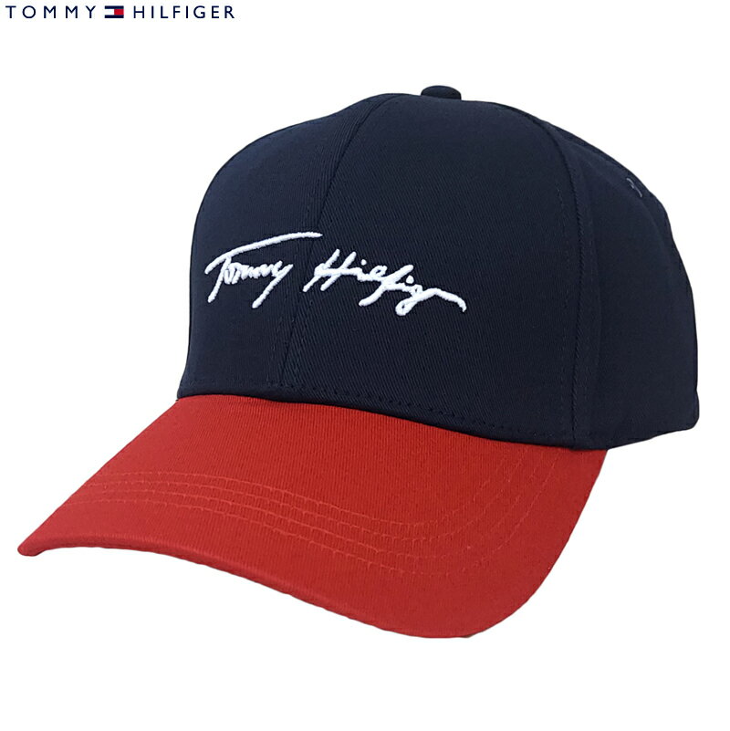 トミー ヒルフィガー キャップ メンズ TOMMY HILFIGER トミーヒルフィガー 新品・あす楽 メンズ キャップ AM0AM07384 DW5 ネイビー×レッド ベースボールキャップ ロゴキャップ 帽子 コットン 送料無料