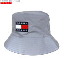 トミージーンズ TOMMY HILFIGER トミーヒルフィガー 新品・あす楽 メンズ ハット AM0AM08380 0IT シルバー ヘリテージ バケットハット 帽子 クリックポストで送料無料