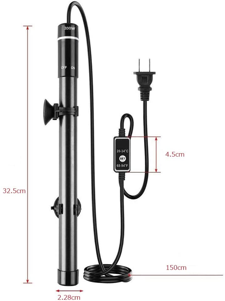 ※吸盤なし　水槽 ヒーター 淡水海水両用 省エネ (200W)