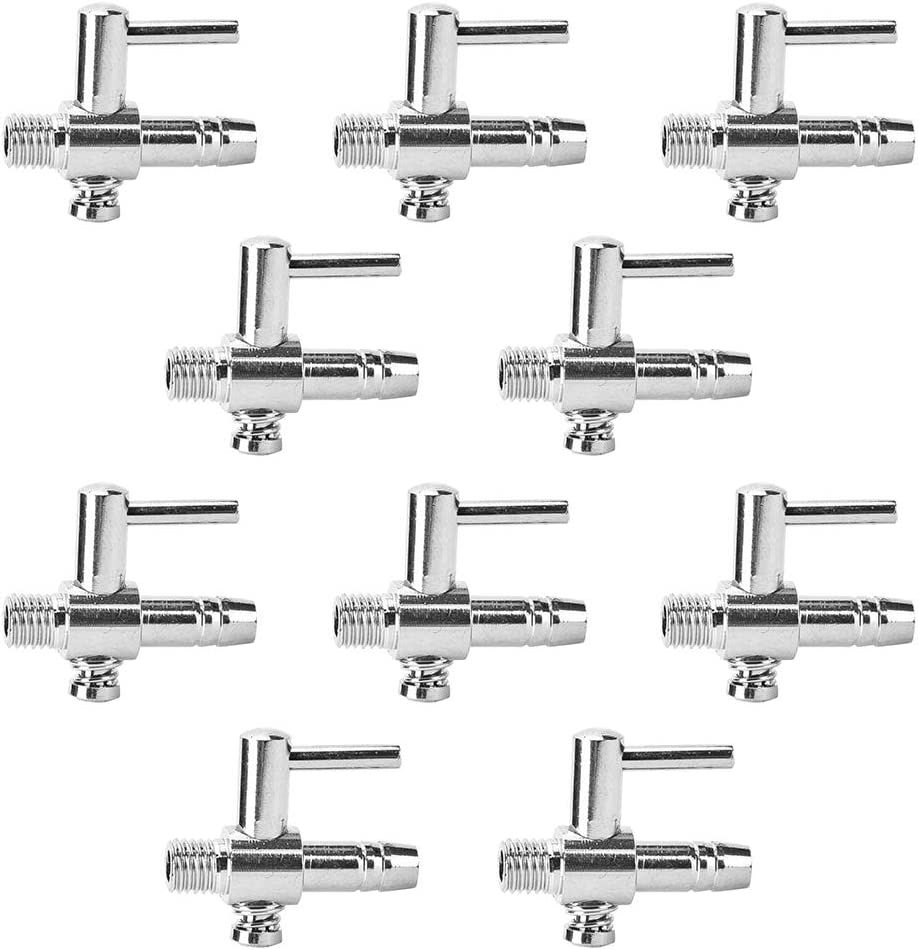 レバーバルブ エアチューブ用 10個セット ステンレス 一方コック