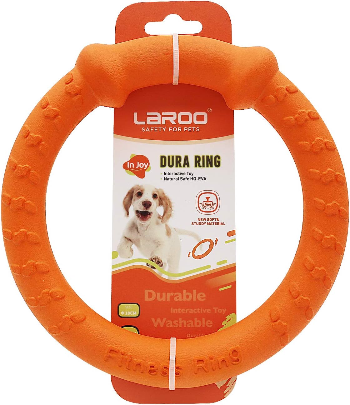犬 おもちゃ デンタル玩具 ラウンドフリスビー(18cm オレンジ)