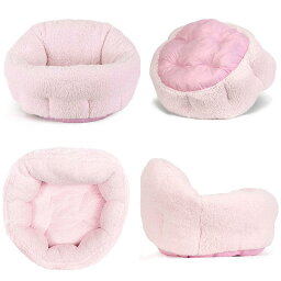ペット用ベッド クッション 小型犬 猫 ふわモコ 暖かいベッド (ピンク)