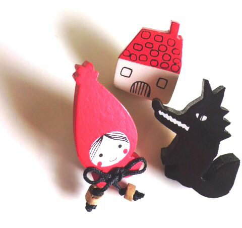 Ԃؐi 킢vbVs@IIJ~ƂZbg Shinzi Katoh design red hood push pin - wolf house set