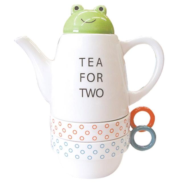 アニマル ティーフォーツー　カエル　ポット＆カップセット　Animal Tea For Two Frog Tea pot and cup set