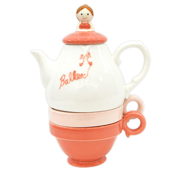 バレリーナ　ティーフォーツー　Tea For Two　ARK-1436　シンジカトウ　デザイン Shinzi Katoh Design Tea For Two Ballet Tea pot and cup set