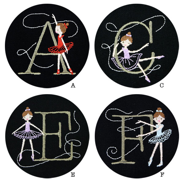 Ballet トートバッグ イニシャル刺繍 ミディアムサイズ[カラー：ブラック] ShinziKatoh Initial needlework tote bag バッグボディーカラー ブラック 黒地 black color