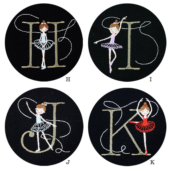 Ballet トートバッグ イニシャル刺繍 ミディアムサイズ[カラー：ブラック] ShinziKatoh Initial needlework tote bag バッグボディーカラー ブラック 黒地 black color