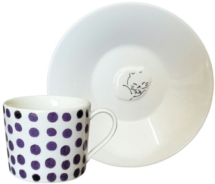 Shinzi Katoh カップ & ソーサー シンジカトウ ねむりねこ 猫　ark-1474-1