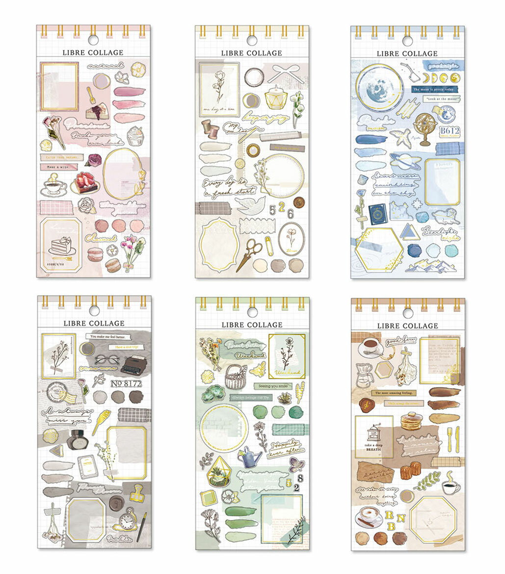 シール リーブルコラージュ シール ステッカー全6柄セット シートシール LIBRE COLLAGE 再入荷