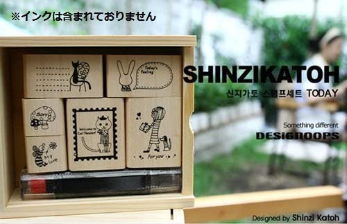 トゥデイ スタンプセット sk-st-02 TODAY シンジカトウ stamp set kawaii Shinzi Katoh design