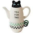 ティーフォーツー ポット＆カップセット キャット ネコ sk-tft-01 シンジカトウ デザイン Shinzi Katoh Design Tea For Two Cat Tea pot and cup set 再入荷