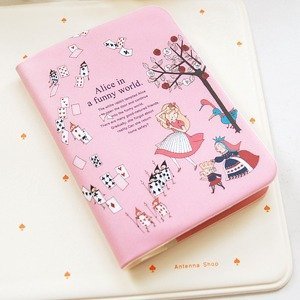 アリス かわいいパスポートカバー/パスポートケース　シンジカトウ Alice cute passport holder/case/cover - Shinzi Katoh design【メール便可】