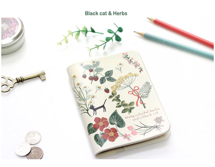 シンジカトウ パスポートケース ver.2　クロネコ　ハーブ Black cat and herbs Time Shinzi Katoh Passport Case/cover ver.2【メール便可】
