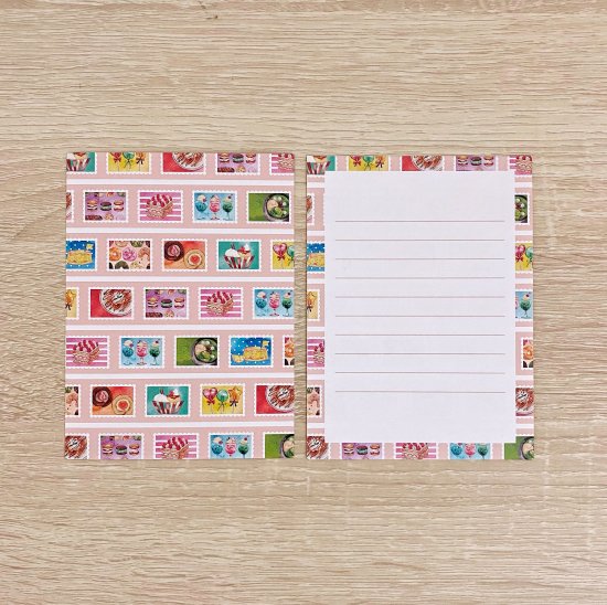 ミニレターセット　&colors　スイーツ切手　ミニレターセット　miniletter set　andcolors　yuy_ml-005　アンドカラーズ　ゆゆう　レター　封筒　再入荷 2