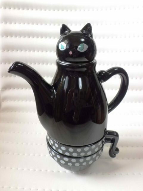クロネコ ティーフォーツー ポット＆カップセット Tea For Two Black cat Tea pot and cup set