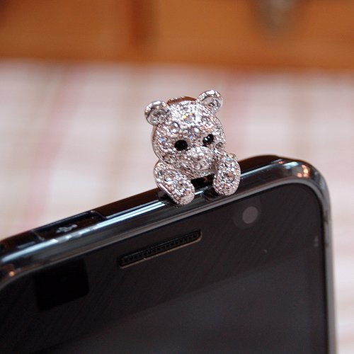 リトル　アニマル　ベア　ゴールド　かわいい スマホ　イヤホンジャック　little animal bear gold cute smart phone ear phone jack charm【メール便可】