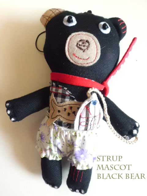 ブラックベア 黒クマ カワイイケータイマスコット ストラップ black bear small cute kawaii mascot strup for bag/iphone/mobile phone