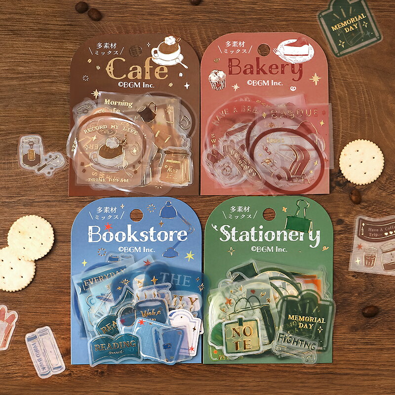 フレークシール BGM トレシングペーパ フレークシール 箔押し bgm_bs-tfg001_004 休日のお店巡り フレークシール Tracing paper Seal Flake seal ビージーエム