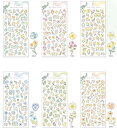 シール ニートフラワーステッカー miw_81845_81850 シートシール Neat flower sticker マインドウェイブ mindwave ステッカー 花 水彩タッチ 花のミニシール トレーシングペーパー素材シール(3)