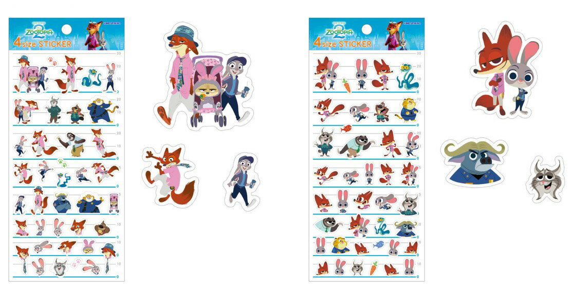予約 2026年 1月下旬入荷 ズートピア 4sizeステッカー kmo_307329_307330_2 ZOOTOIA sticker Seal KAMIOJAPAN カミオジャパン 4サイズステッカー かわいいシール おすすめシールのサムネイル