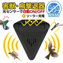 ★8/26限定先着50名10%OFF+P5倍★2個セット 鳥撃退器 ソーラー充電 高音量撃退 音で撃退 害獣対策 自動充電 強力発音 鳥よけグッズ 広範囲対応 ...
