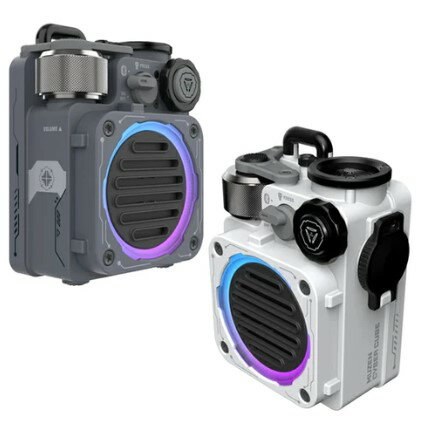 ポータブル Bluetoothスピーカー MUZEN CYBERCUBEサイバーキューブ ブルートゥース スピーカーグレー ホワイト