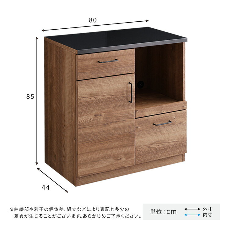 日本製　特殊鋼板を使ったキッチンカウンター(ドアタイプ)　80cm幅