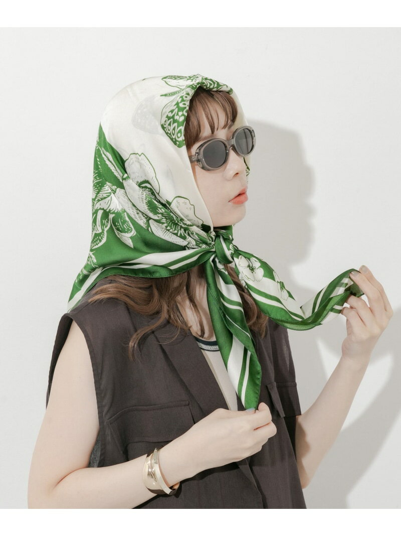 アソートビッグスカーフ SMELLY スメリー ファッション雑貨 スカーフ・バンダナ ブラック グリーン ネイビー[Rakuten Fashion]のサムネイル