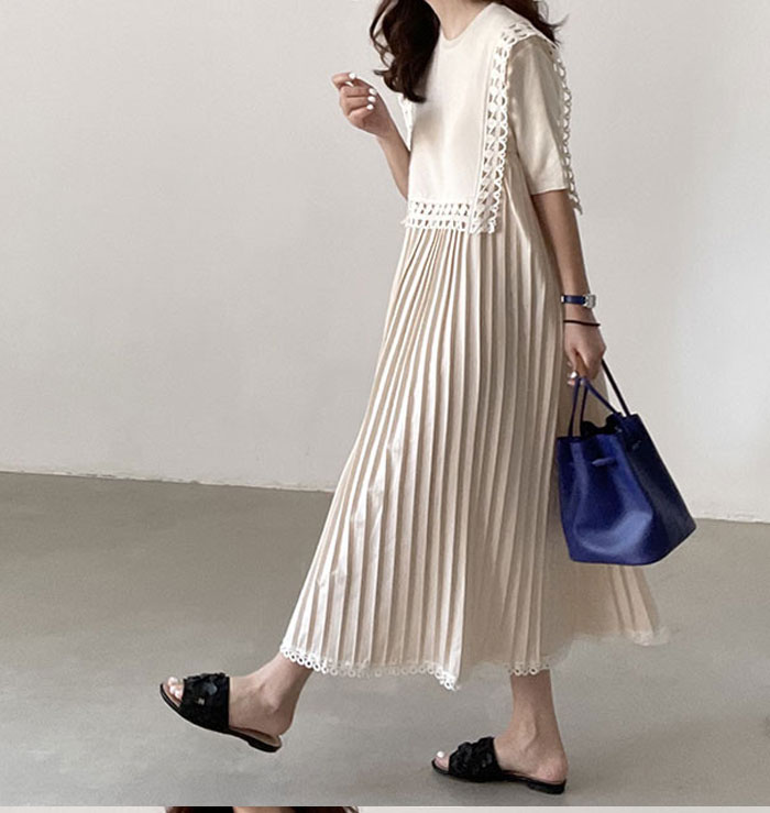 ロングワンピース 半袖 レイヤード風 重ね着 異素材 きれいめ ゆったり ギャザーワンピース レディース ふんわり シンプル 体型カバー ゆるっと ミモレ丈 無地 春 夏 カジュアル ナチュラル 切り替え 上品 大人可愛い ビッグシルエット 妊娠服 マタニティ 送料無料