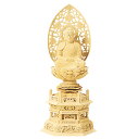 【仏具】【御本尊】仏像・座弥陀 / 天台宗【総白木 六角台座】(1.8寸〜3.5寸 / 高さ:23.0cm〜41.0cm)