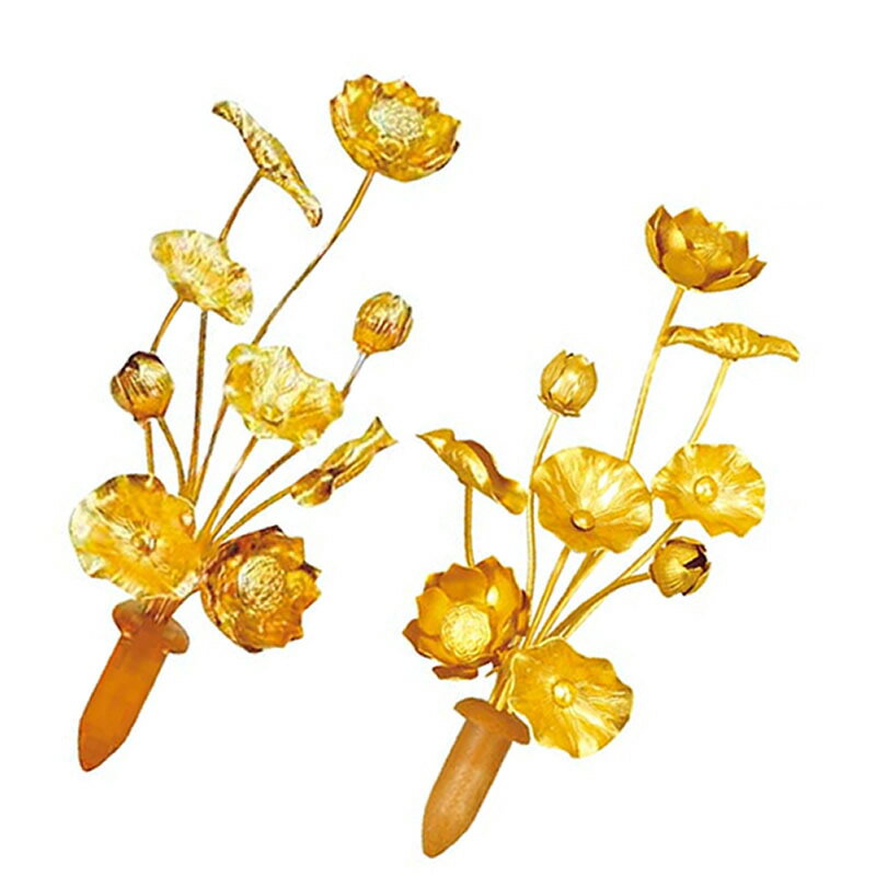 【仏具】常花 アルミ製 （金色・1対）最もオーソドックスな常花で、花立にそのまま置けます。サイズが3寸〜9寸、花の数も3〜11本とお仏壇や花立に合わせて選べます。