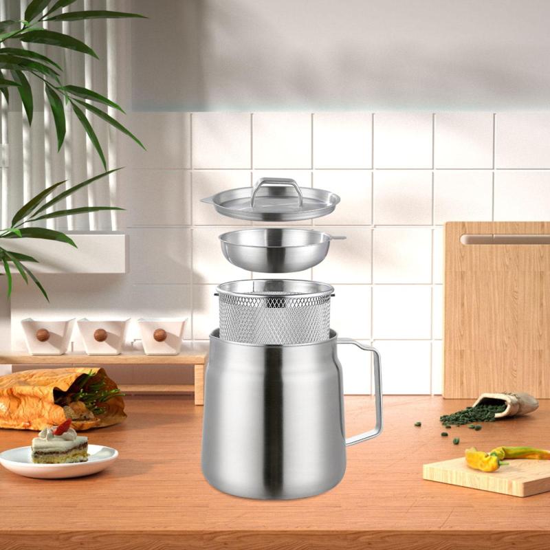 ストレーナーバスケット付き揚げ物ステンレス缶