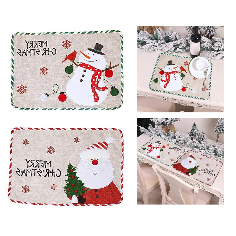マット長方形耐熱クリスマス刺繡テーブルマット家庭用