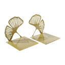2x Ginkgo Leaf BookEend Home Office Tableのための非Skid Hollued Out Bookend