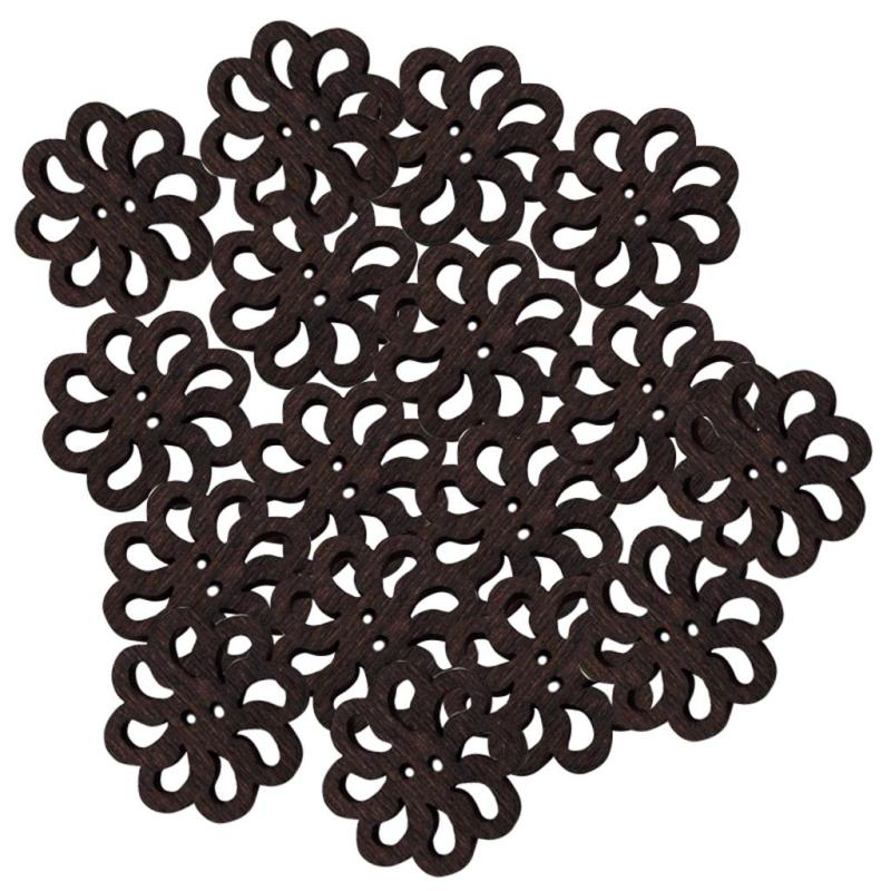 縫製および工芸品のための80のビンテージコーヒー木製2穴ボタンのパック20mm