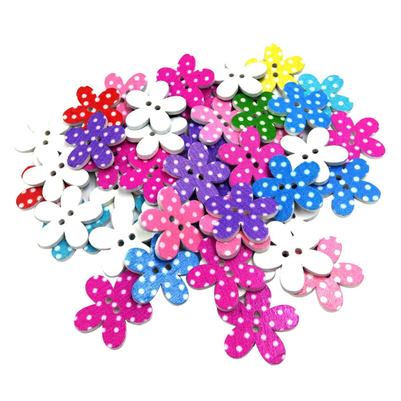 パターンDIY装飾縫製工芸品25mmの50ピース/個フラワーウッドボタン