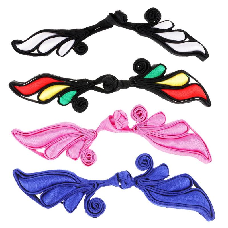 全4色 装飾 ボタン 縫製 中国結びボタン 翼形状 伝統 2個