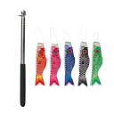 5ピース/個日本のcar旗日本のcar毛の装飾的な庭の魚の旗koinobori庭.庭.パティオの吊り下げ装飾