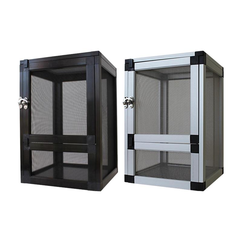 爬虫類生息地エアスクリーンケージポータブル換気給餌繁殖ボックス爬虫類ケージハムスターカメ輸送トカゲカメレオン用