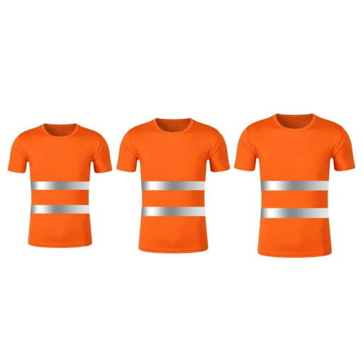 ナイトライディングのための大人の丸い首のための高い可視性反射Tシャツオレンジ ナイトライディングのための大人の丸い首のための高い可視性反射Tシャツオレンジ