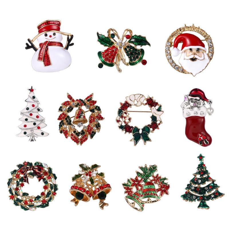 1Pc ピンブローチバッジシャツクリスマスかわいいギフト合金ファッション襟ドレスアクセサリーパーティーの装飾
