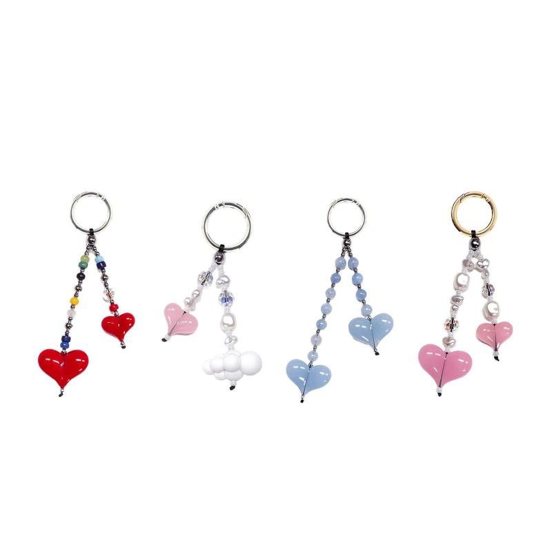 ビーズキーホルダー キーリング 財布用チャーム バッグ装飾 新年 バレンタインデーギフト