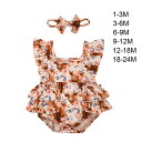 女の赤ちゃんロンパース夏服夏かわいい幼児フリルジャンプスーツベビー服写真の小道具日常着パーティー遊び着