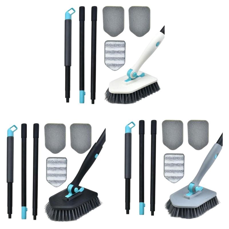 シャワークリーニングブラシ.拡張可能なハンドルクリーナーブラシが長いハンドルタブタイルタイルスク..